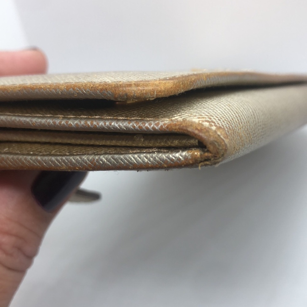 Gold Prada Saffiano Leather Long Wallet - Picture 10 of 12